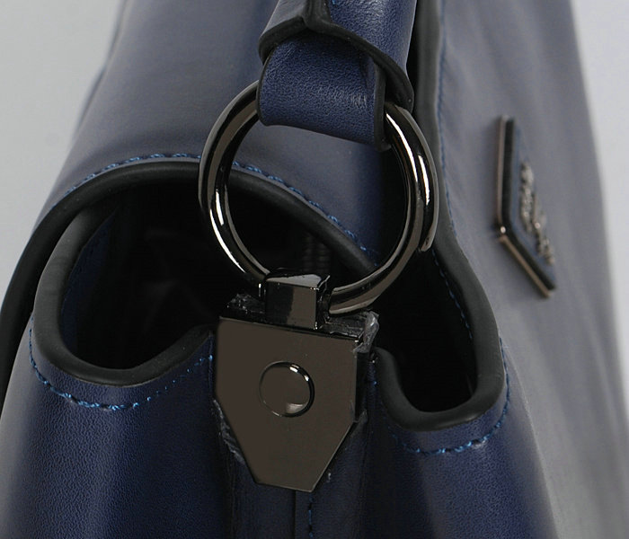 2014 Prada calf leather tote bag BN2603 darkblue - Click Image to Close